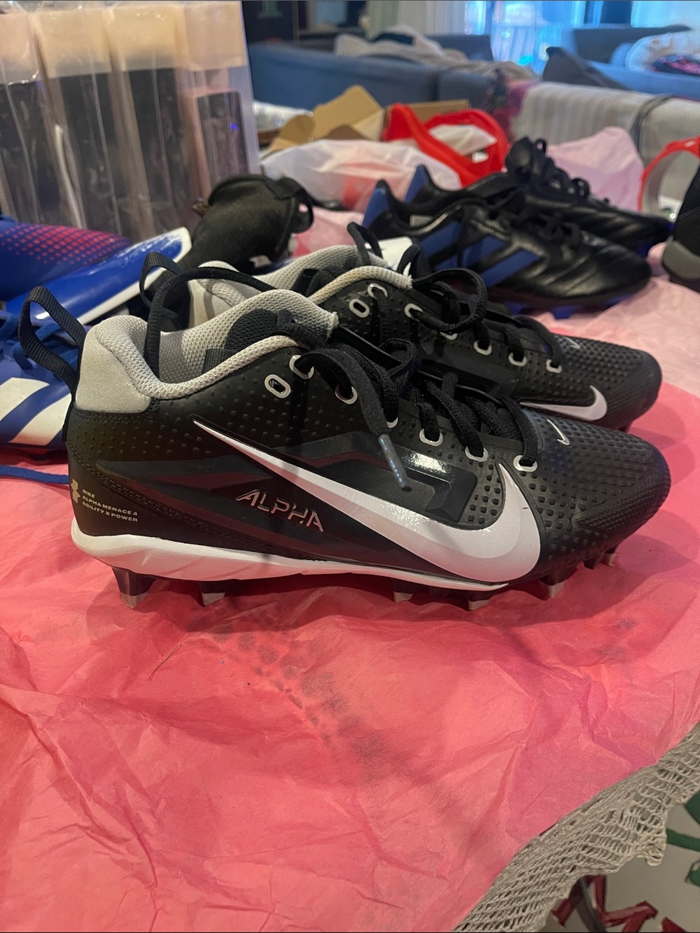 Nike Kids Black and White Alpha Cleats